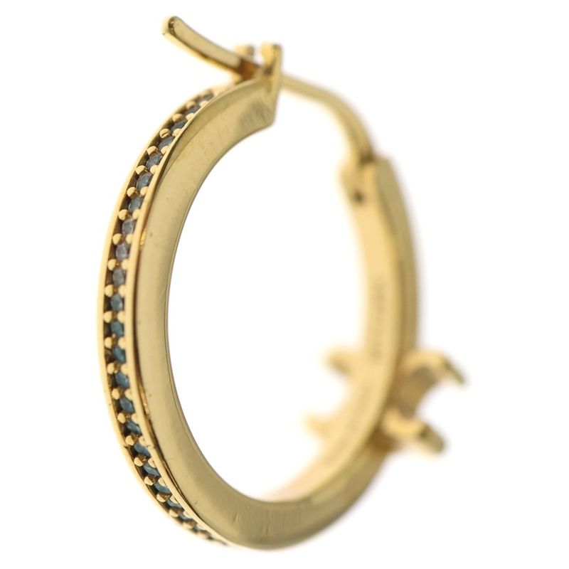 Celine Triomphe Sparkle Strass & Gold Finish Plus Hoop Earrings