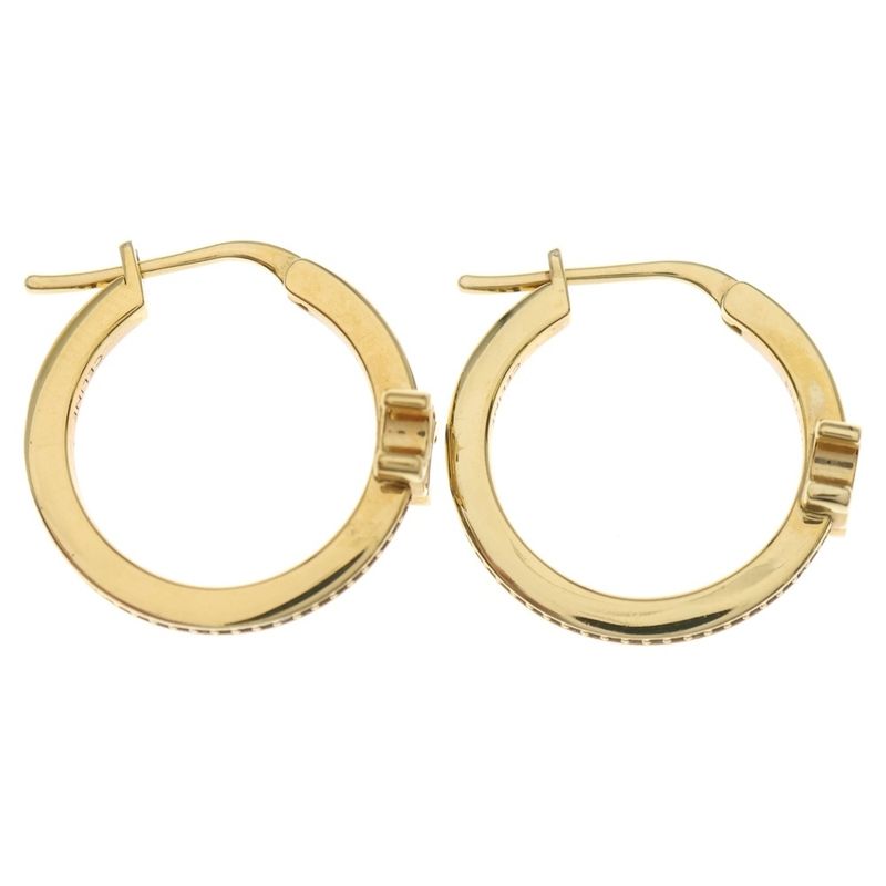 Celine Triomphe Sparkle Strass & Gold Finish Plus Hoop Earrings