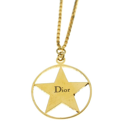 Dior Star Motif Necklace Pendant Chain Gold