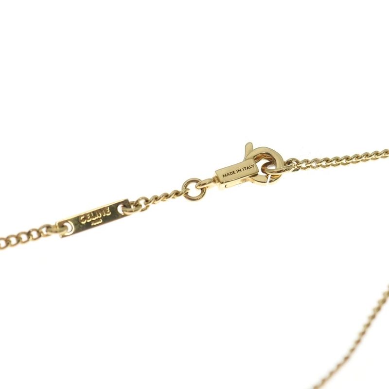 Celine Triomphe Rhinestone Necklace Gold Pendant