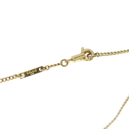 Celine Triomphe Rhinestone Necklace Gold Pendant