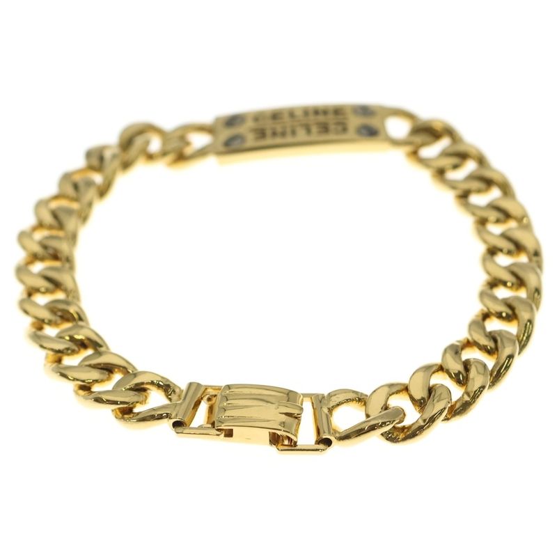 Celine Logo Plated Bracelet Gold Chain