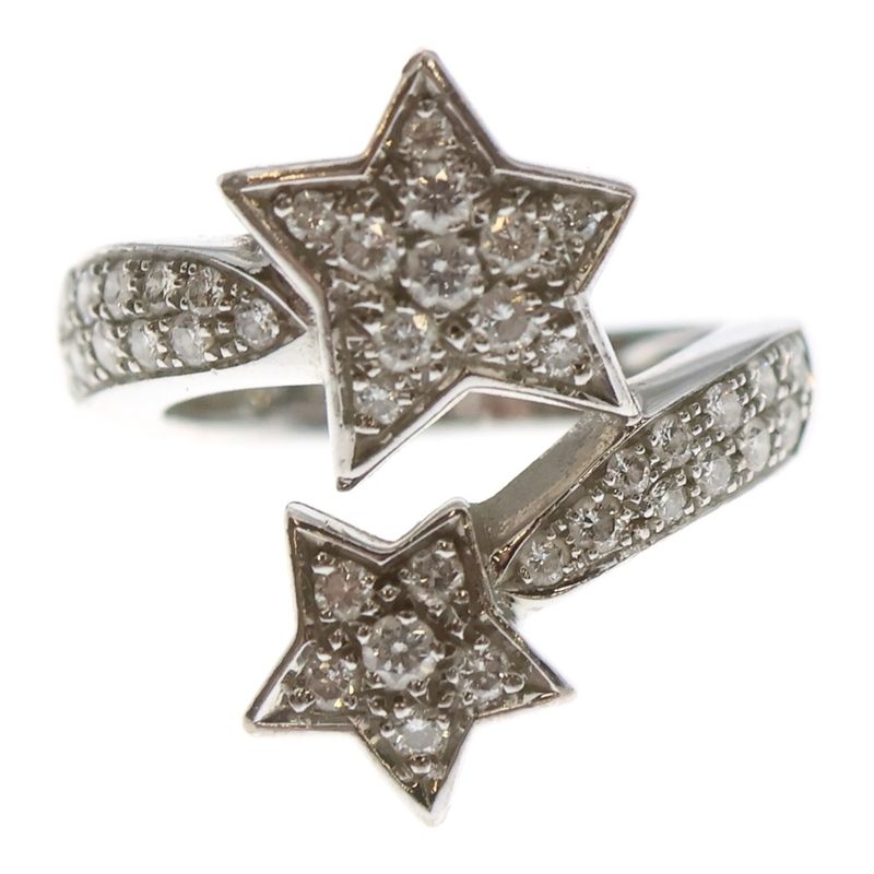 Chanel Comet Diamond Ring Silver