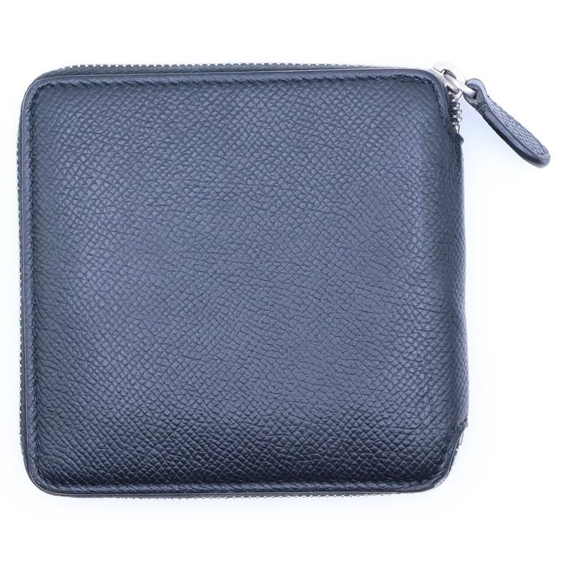Balenciaga Bifold Wallet Compact Card Case Coin Black Leather