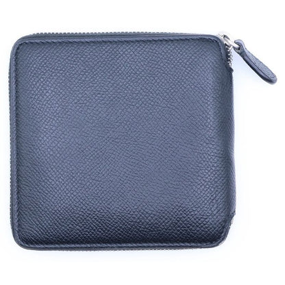 Balenciaga Bifold Wallet Compact Card Case Coin Black Leather