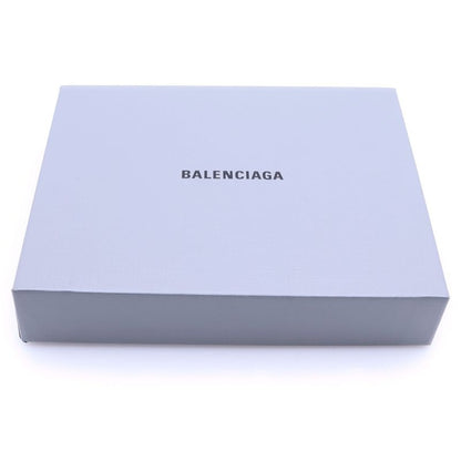 Balenciaga Bifold Wallet Compact Card Case Coin Black Leather