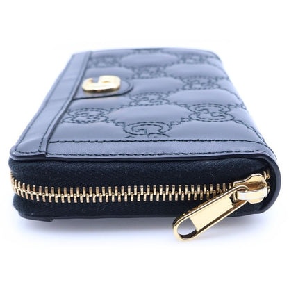 Gucci GG Matelasse Zip Around Wallet Black Leather