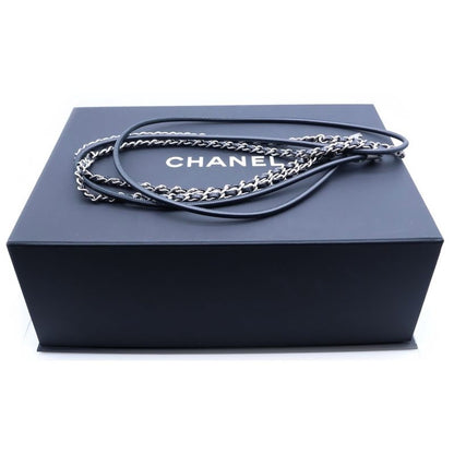 Chanel 22 Mini Lambskin Shoulder Bag Black Silver