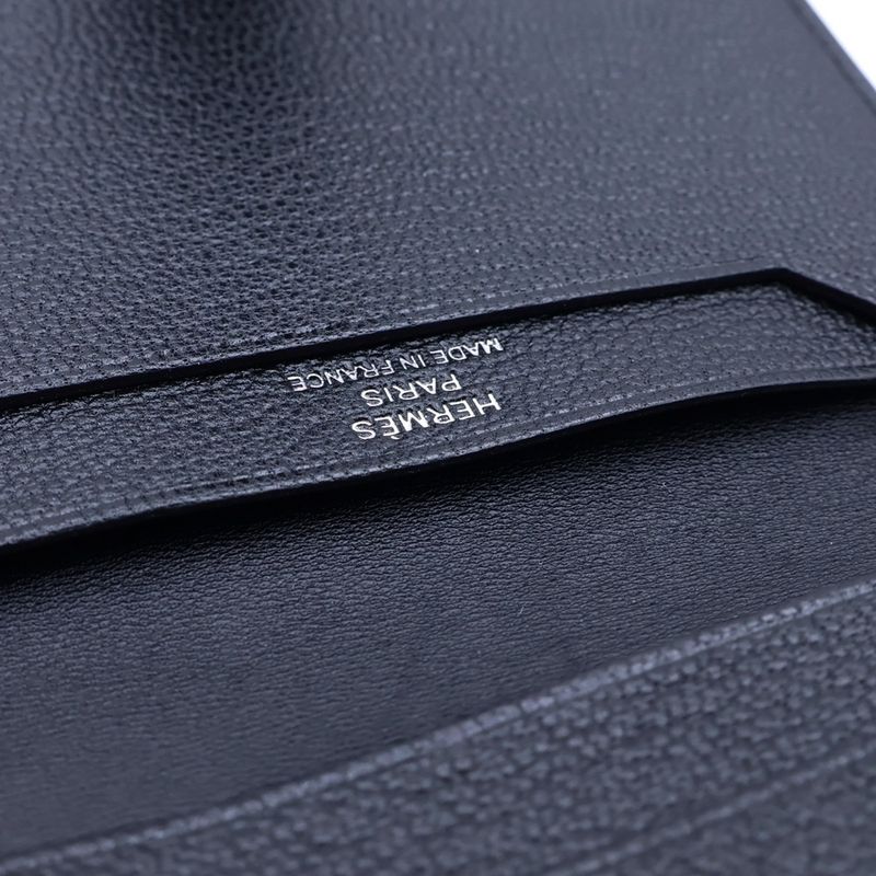 Hermes Bearn Mini Card Case Silver Black