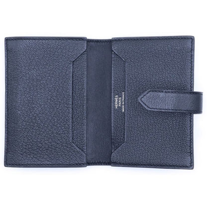 Hermes Bearn Mini Card Case Silver Black