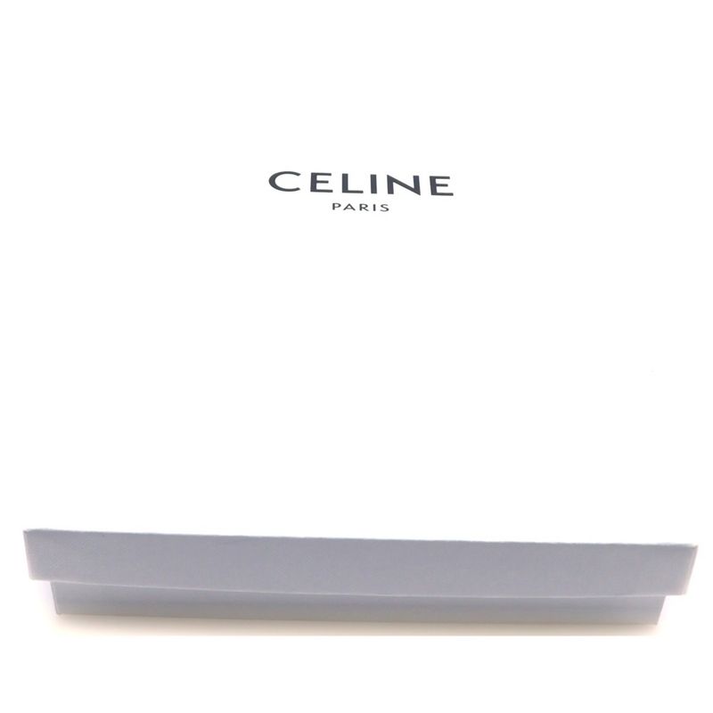 Celine Bifold Wallet Compact Black Leather Gold