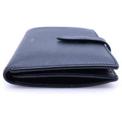 Celine Bifold Wallet Compact Black Leather Gold