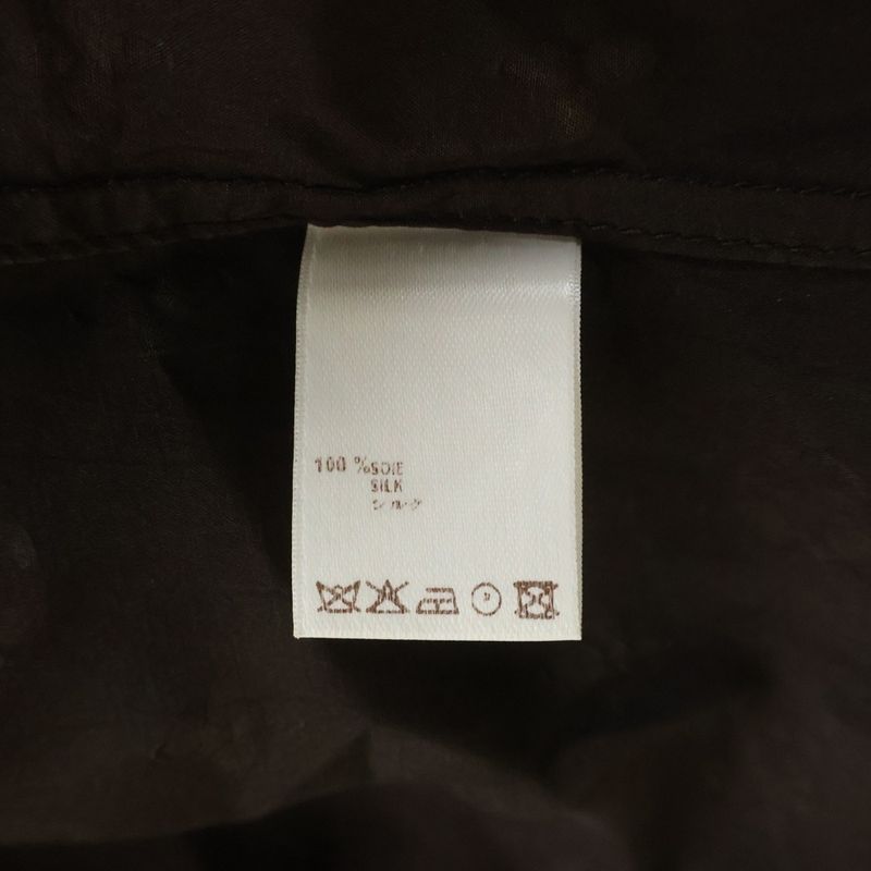 Louis Vuitton Monogram All Over Silk Open Collar Short Sleeve Shirt Brown