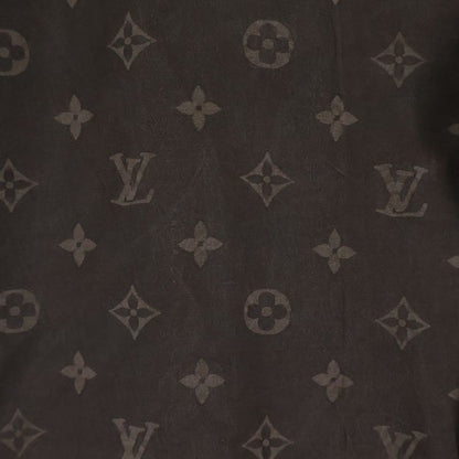 Louis Vuitton Monogram All Over Silk Open Collar Short Sleeve Shirt Brown