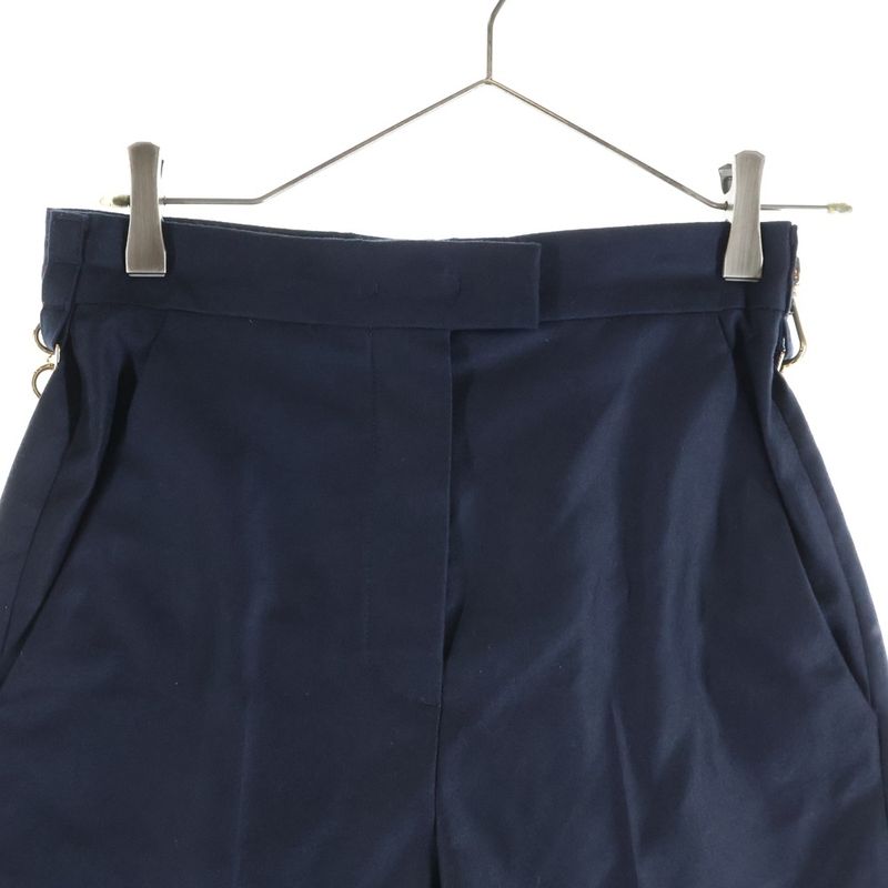 Fendi High Waist Slim Fit Shorts Navy
