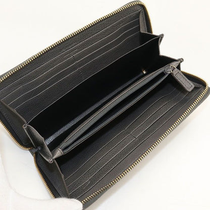 Saint Laurent Monogram Wallet Zip Around Leather