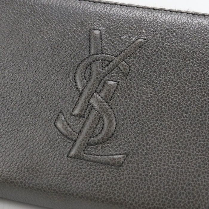 Saint Laurent Monogram Wallet Zip Around Leather