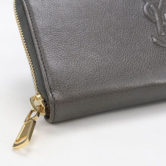 Saint Laurent Monogram Wallet Zip Around Leather