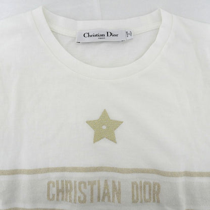 Dior T-Shirt Logo Band Star Motif S White Gold