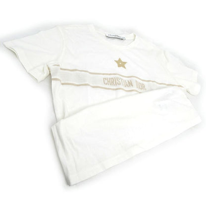 Dior T-Shirt Logo Band Star Motif S White Gold