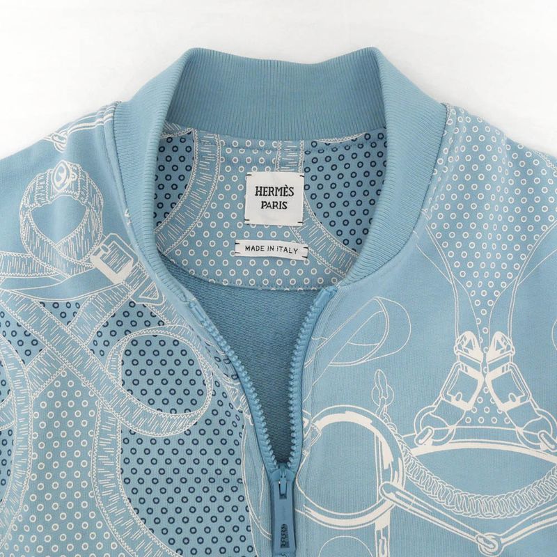 Hermes Jacket Eperon D'or Finesse 38 Light Blue