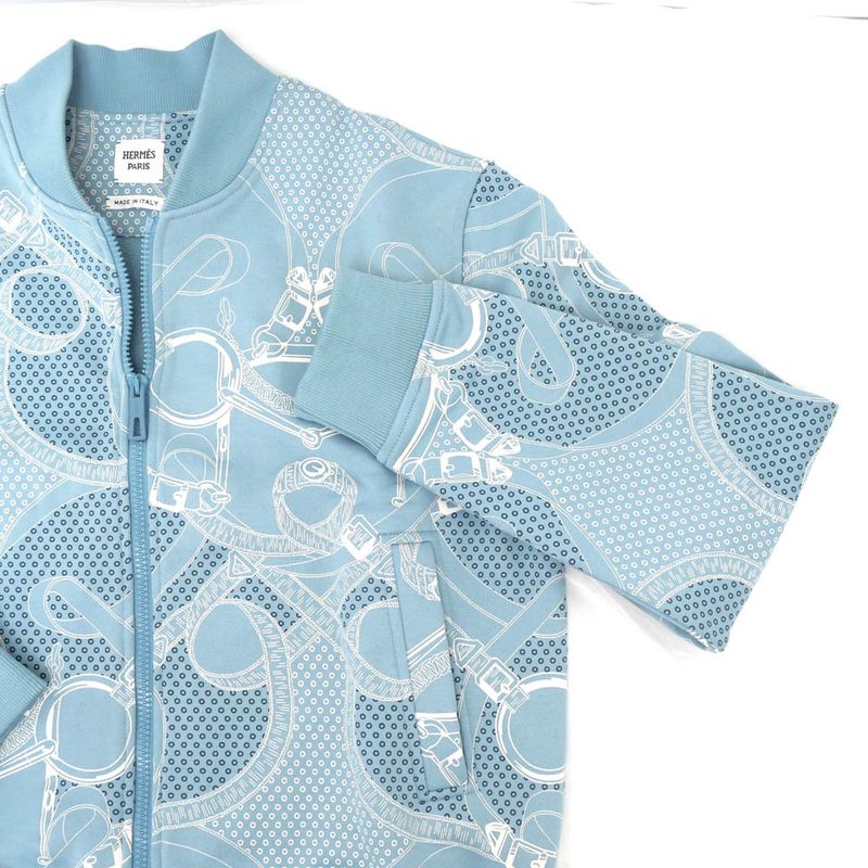 Hermes Jacket Eperon D'or Finesse 38 Light Blue