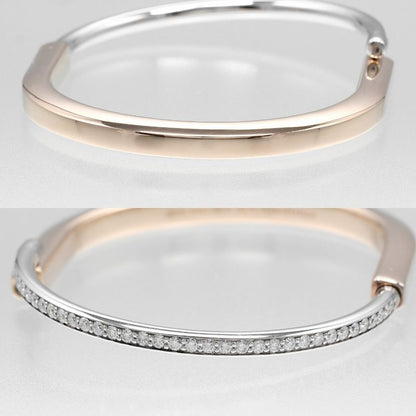 Tiffany & Co. Lock 18K Pink Gold 18K White Diamond Bracelet