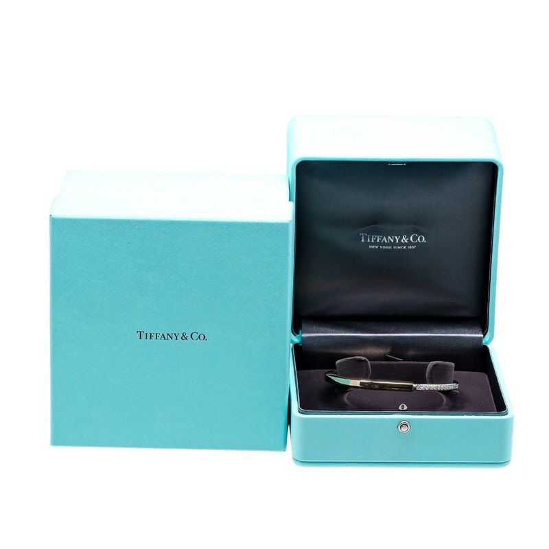 Tiffany & Co. Lock 18K Pink Gold 18K White Diamond Bracelet