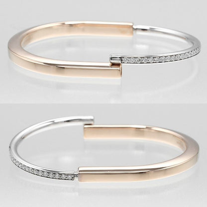 Tiffany & Co. Lock 18K Pink Gold 18K White Diamond Bracelet