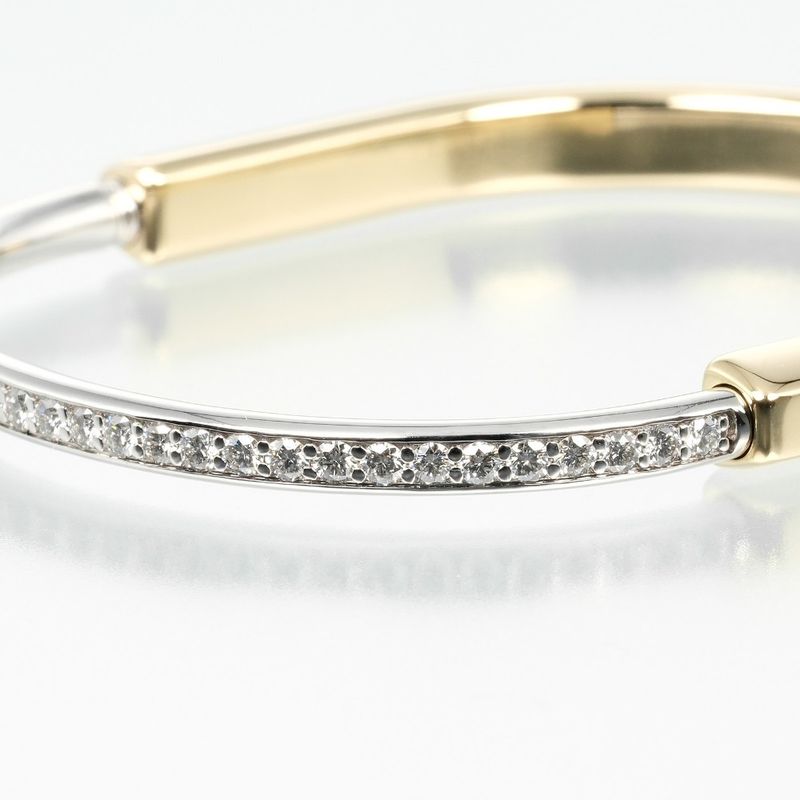 Tiffany & Co. Lock 18K Yellow Gold 18K White Diamond Bracelet
