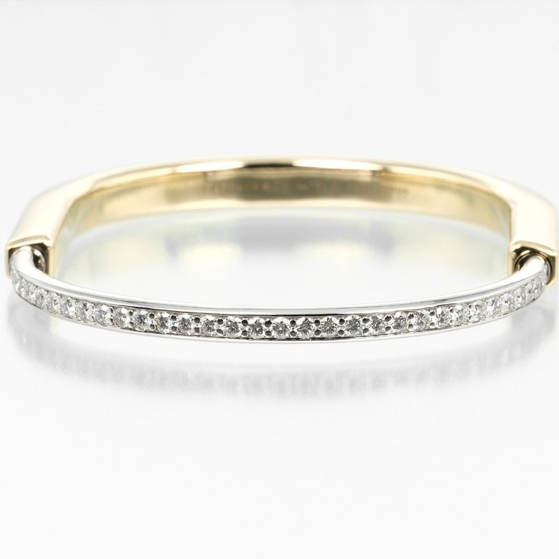 Tiffany & Co. Lock 18K Yellow Gold 18K White Diamond Bracelet