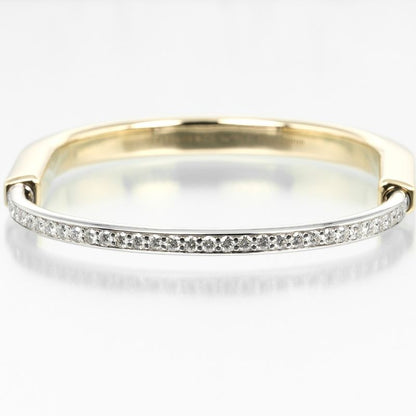 Tiffany & Co. Lock 18K Yellow Gold 18K White Diamond Bracelet