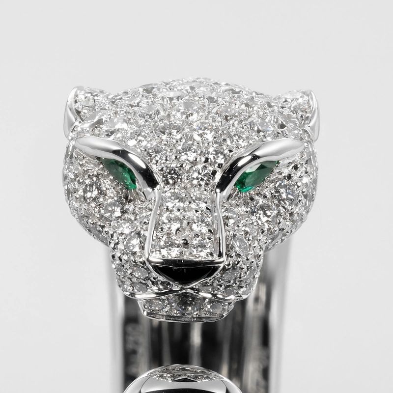 Cartier Pantel Gold Diamond Emerald Ring