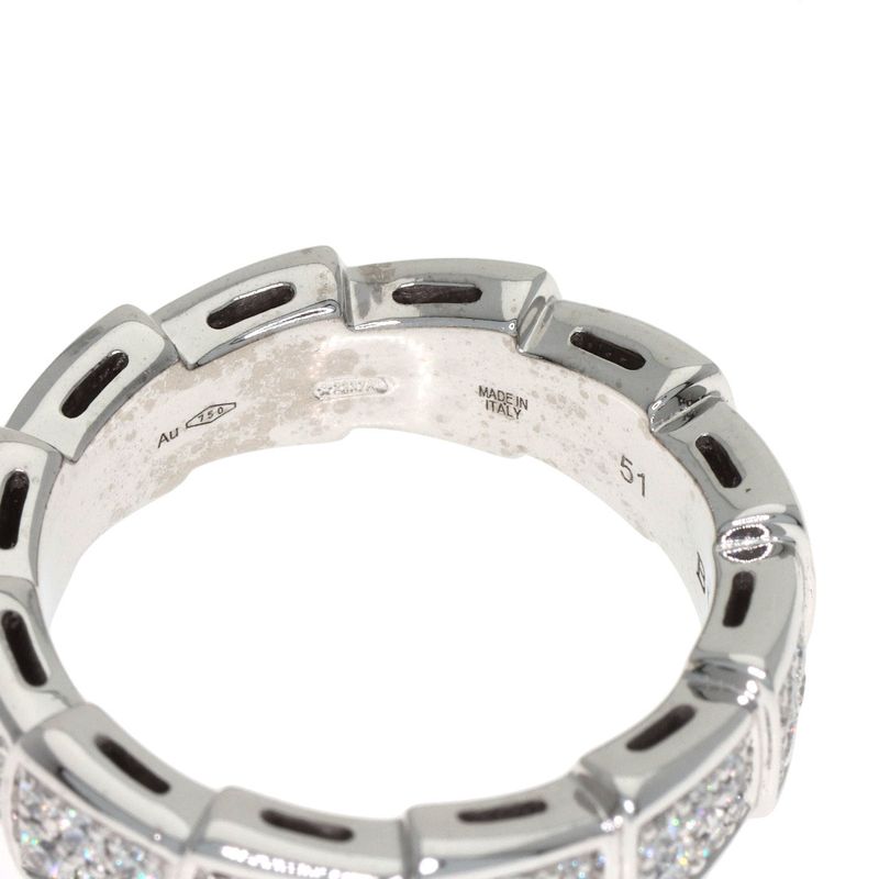 Bvlgari Serpenti Full Eternity Diamond 51 Ring 18K White Gold