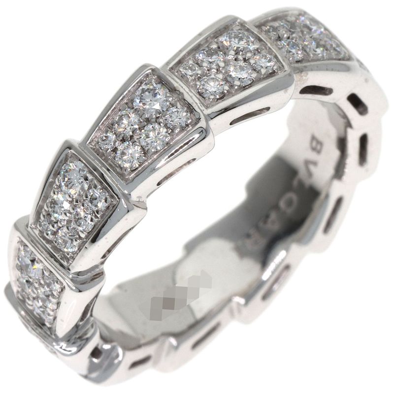 Bvlgari Serpenti Full Eternity Diamond 51 Ring 18K White Gold