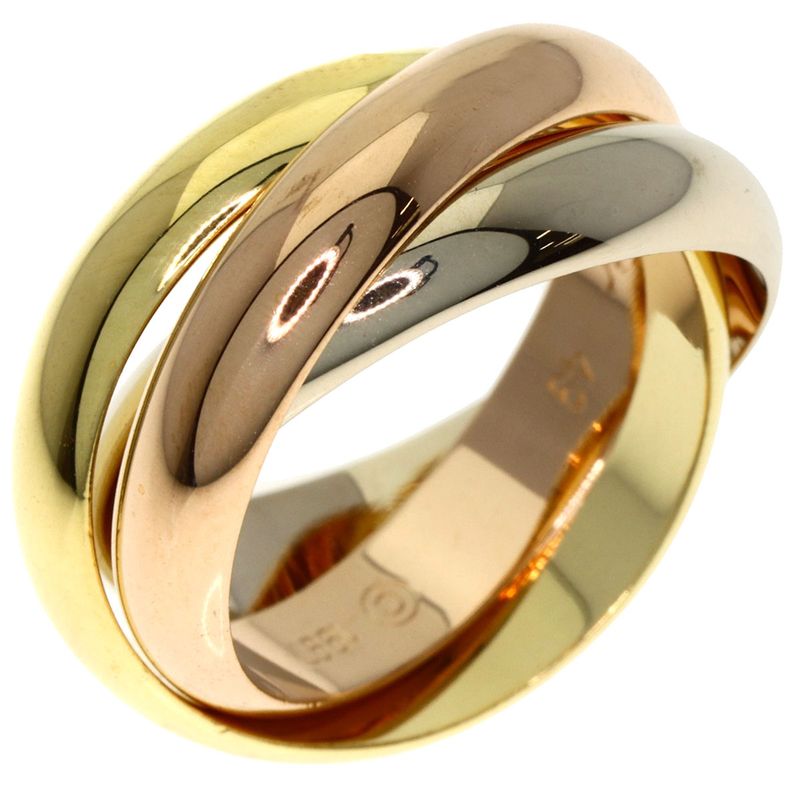 Cartier Trinity MM 49 Ring 18K Yellow Gold 18K Pink White