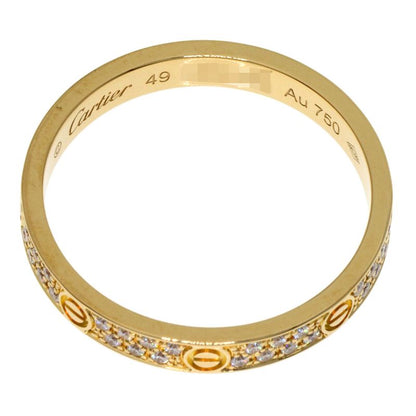 Cartier Mini Love Ring Pave Diamond 49 18K Yellow Gold