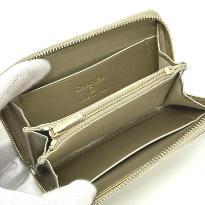 Chanel Coin Case CC Logo Metiers D'art Caviar Leather Gold