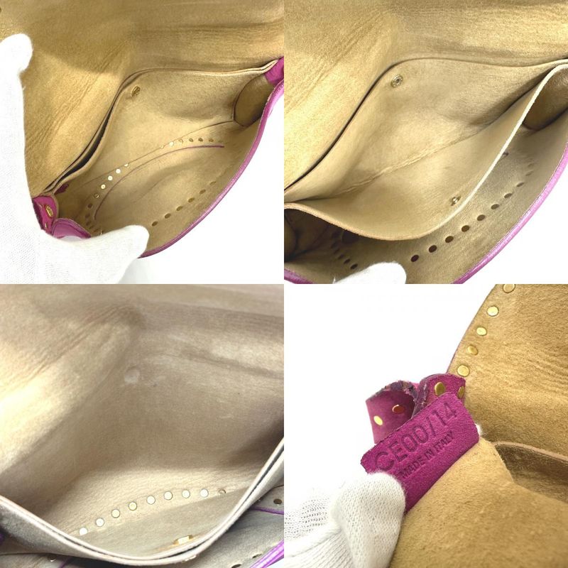 Celine Shoulder Bag Studded Suede Pink
