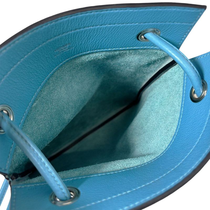 Hermes Sac Ali Nu Ali Numini Bicolor Mini Shoulder Bag Blue