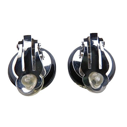 Chanel Earrings CC Logo Rhinestone Black