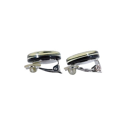 Chanel Earrings CC Logo Rhinestone Black