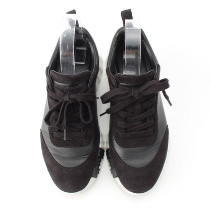 Hermes Leather Bouncing Sneakers Shoes Black White 37
