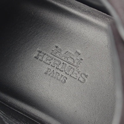 Hermes Leather Bouncing Sneakers Shoes Black White 37