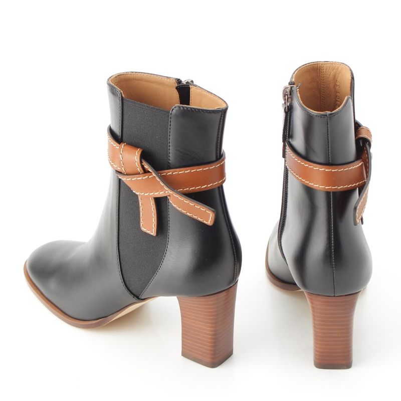 Loewe Gate Leather Side Gore Short Boots Shoes Black 39
