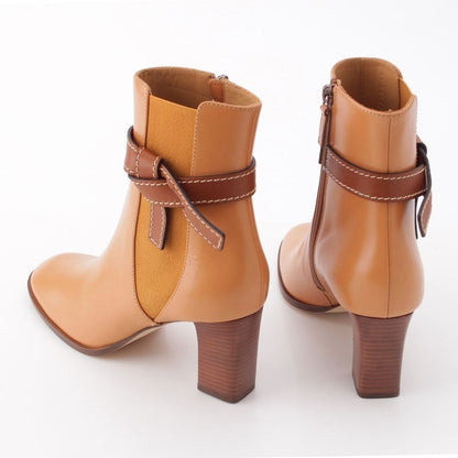 Loewe Gate Leather Side Gore Short Boots Shoes Gold 39