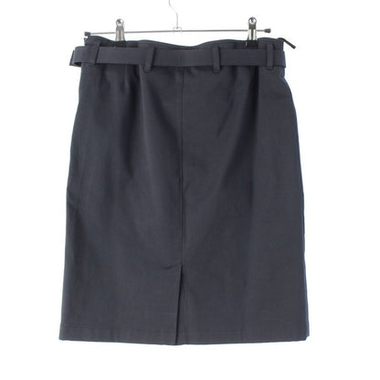Prada Logo Belt Skirt Knee Length Navy 42