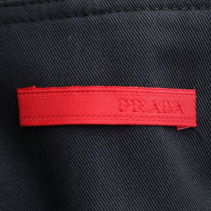 Prada Logo Belt Skirt Knee Length Navy 42