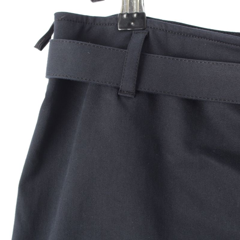 Prada Logo Belt Skirt Knee Length Navy 42