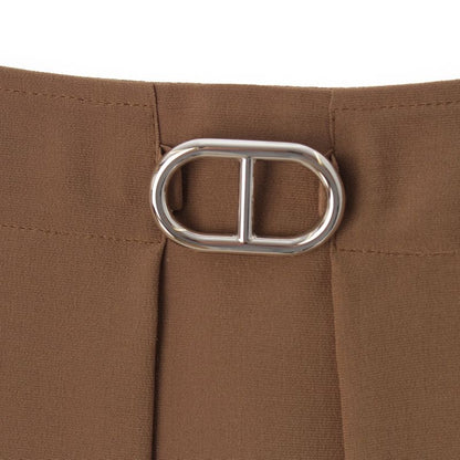 Hermes Silk Chaine D'ancre Buckle Long Skirt Maxi Length Beige 36